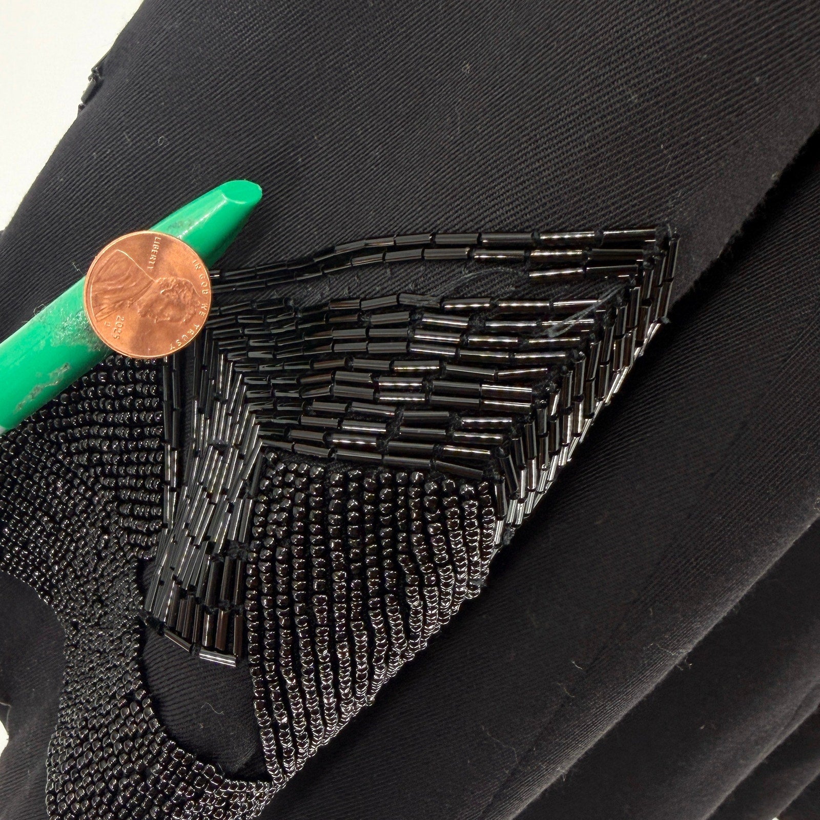 Vintage 80s Chancelle Black Geometric Beaded Evening Avant Garde Blazer Jacket