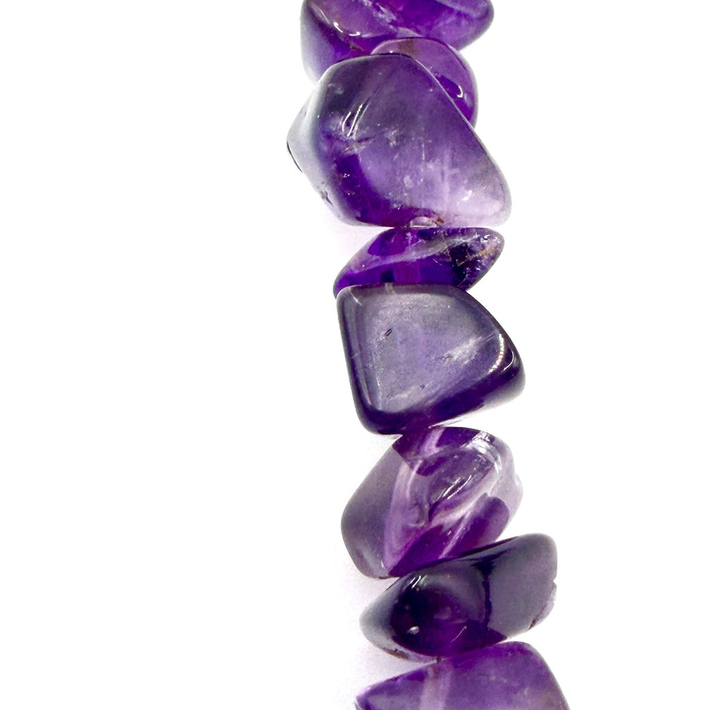 Vintage 90s Purple Amethyst Chip Sterling Silver Necklace
