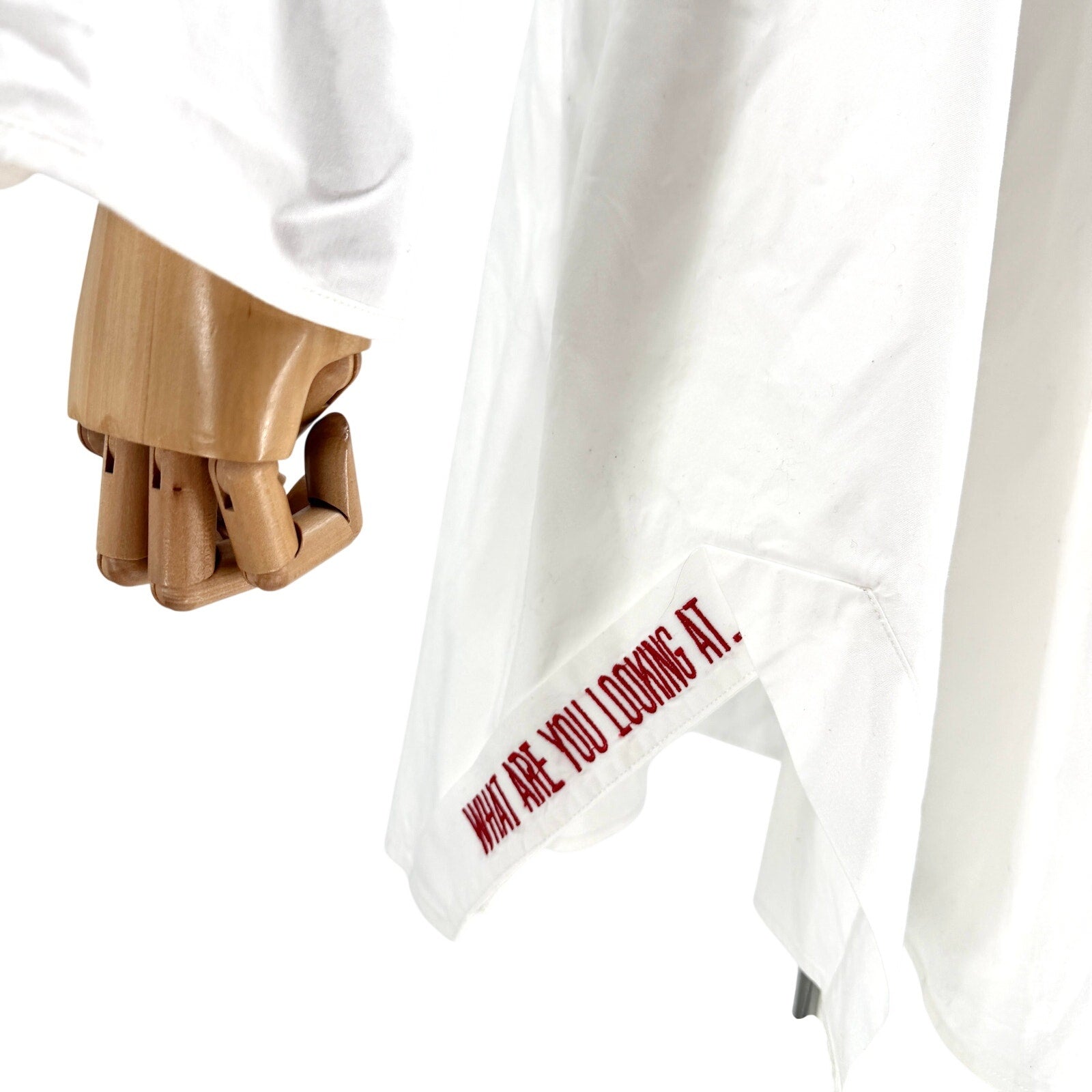 RARE Point Off View Marina Testino White 100% Cotton Mini Shirt Dress