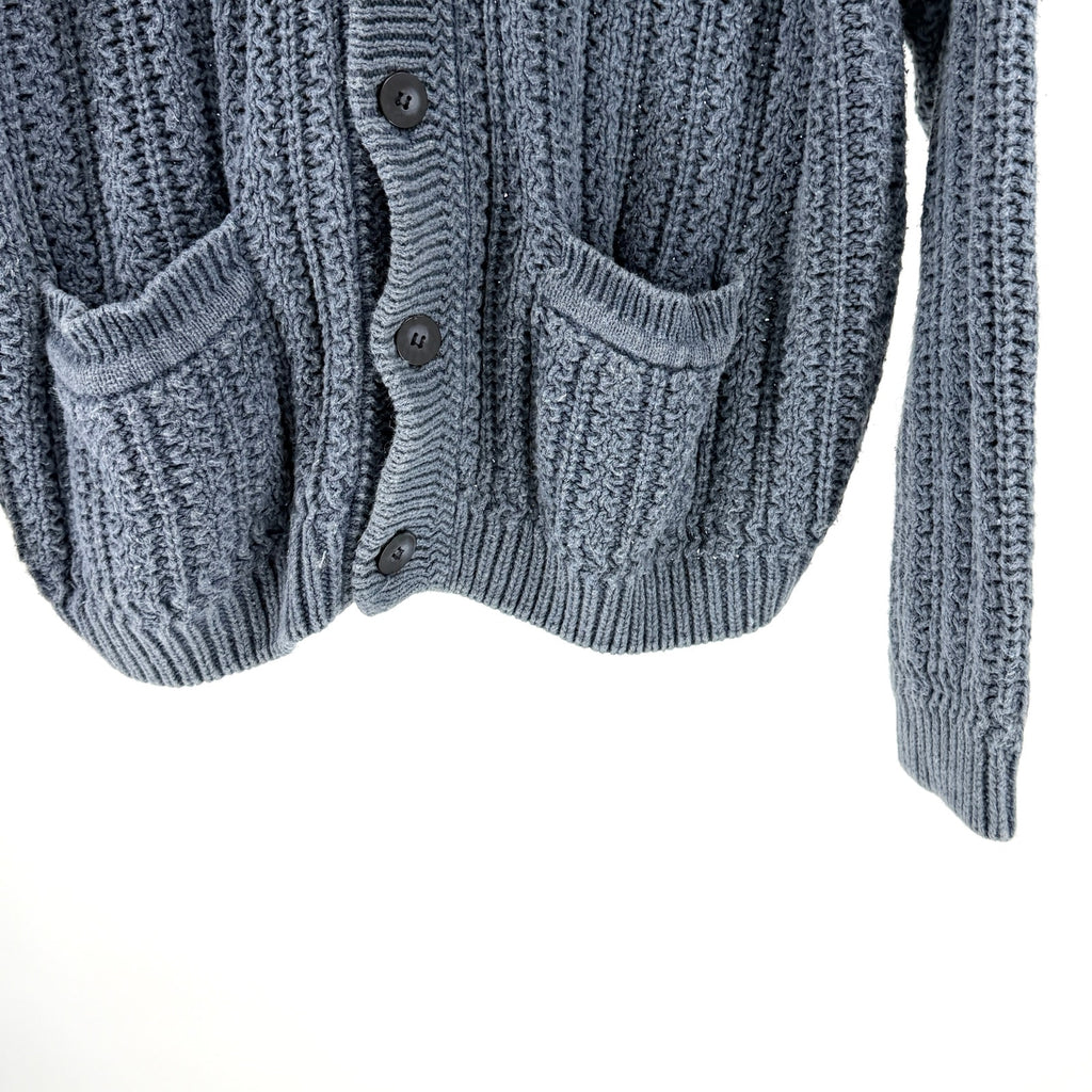 Vintage 90s Basix Fenn Wright Manson Indigo Grunge Chunky Cardigan Sweater