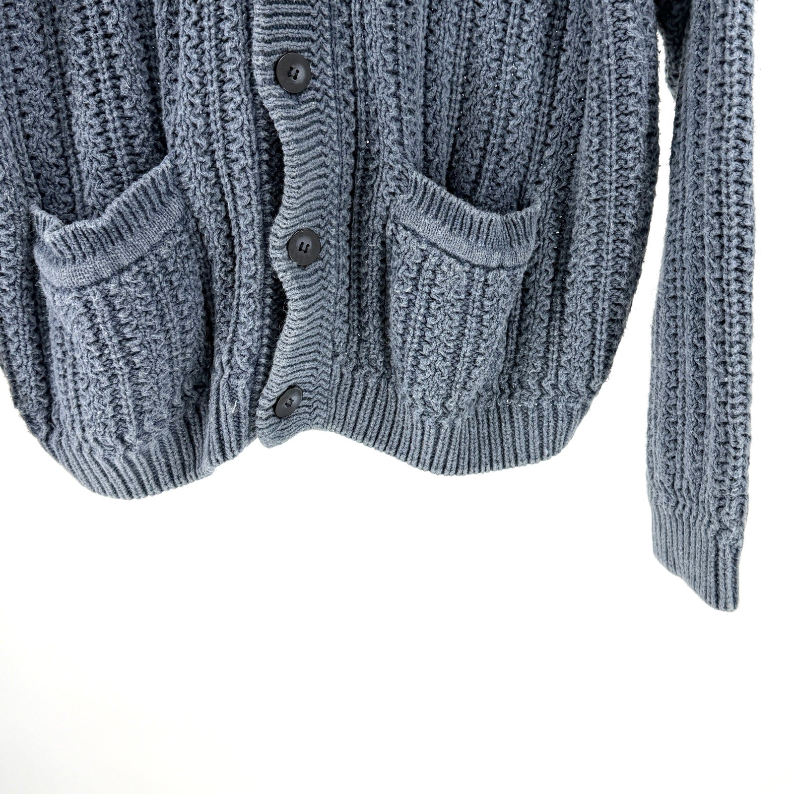 Vintage 90s Basix Fenn Wright Manson Indigo Grunge Chunky Cardigan Sweater