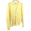 Vintage 70s IZOD Yellow Golf Prep V-Neck Knit Button Cardigan Sweater