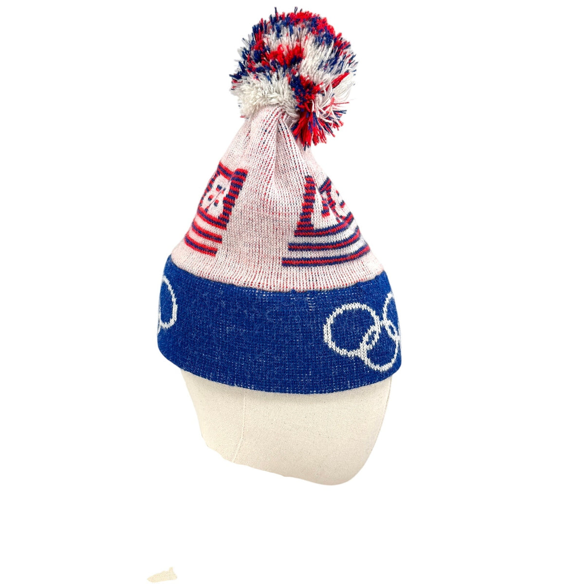 Vintage 80s USA '88 Olympics Pom-Pom Beanie