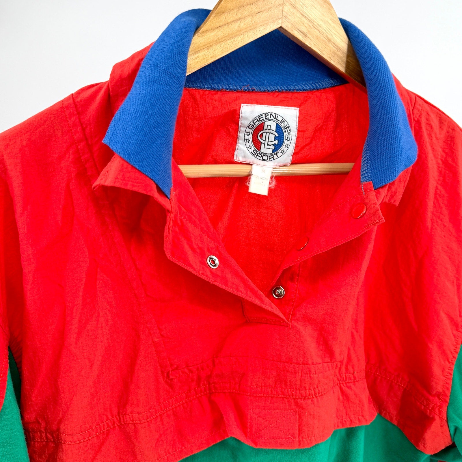 Vintage 90s Greenline Sport Colorblock Primary Colors Pullover Windbreaker