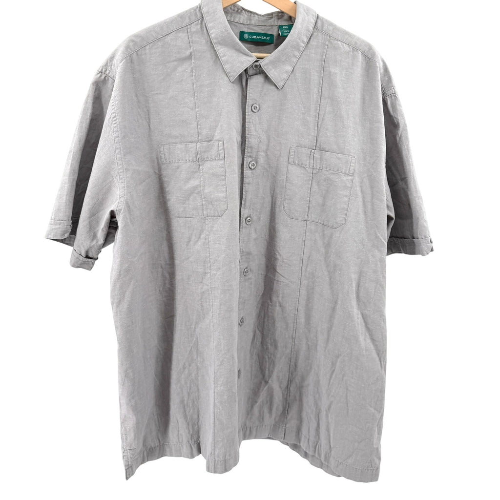 Cubavera Grey Guayabera Two Pocket Camp Shirt