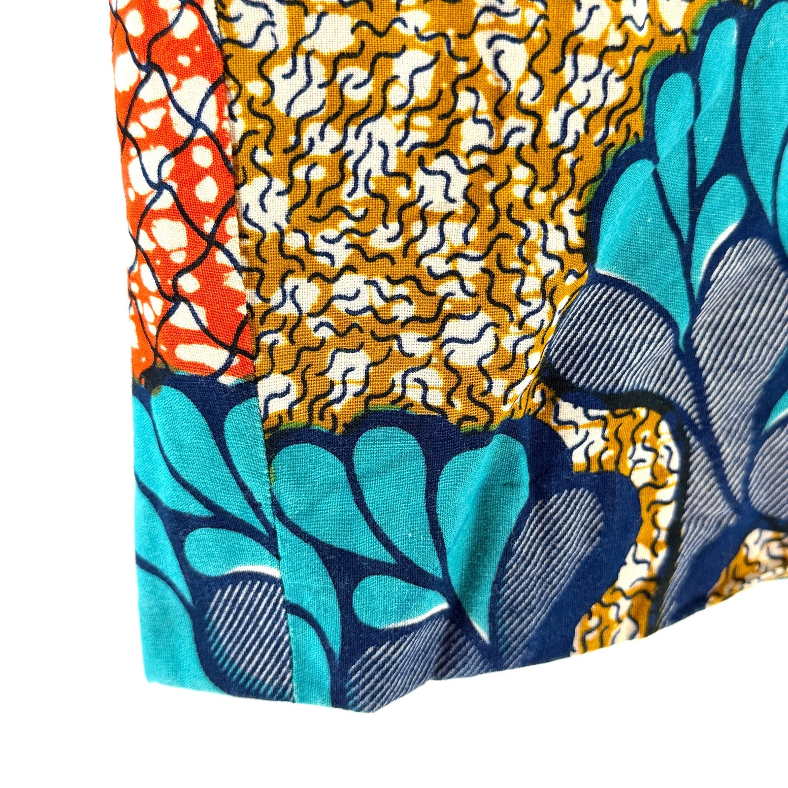 Vintage Y2K Handcrafted South African Shweshwe Print Pencil Skirt