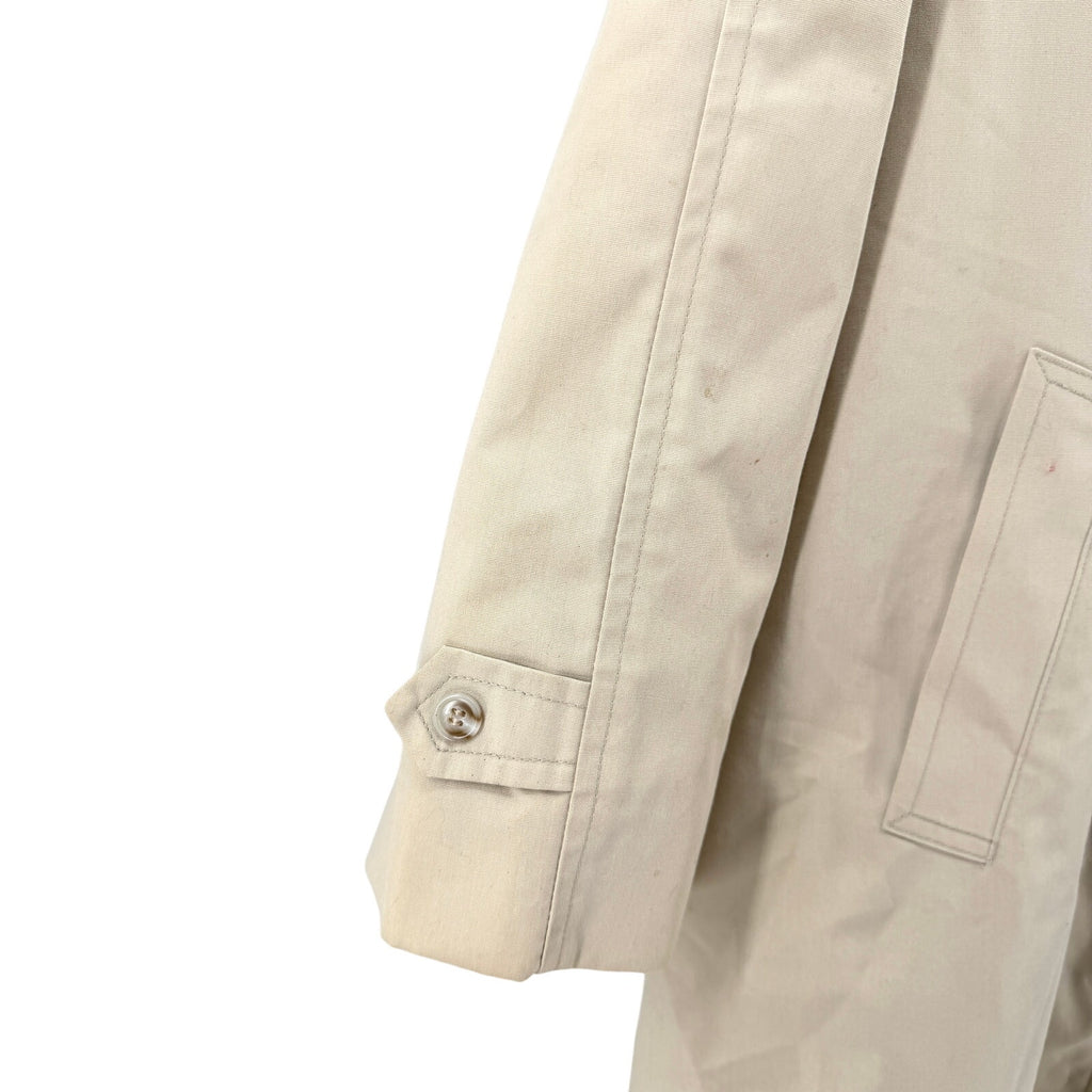 Vintage 80s London Fog Tan Classic Minimalist Fly Front Trench Coat Jacket