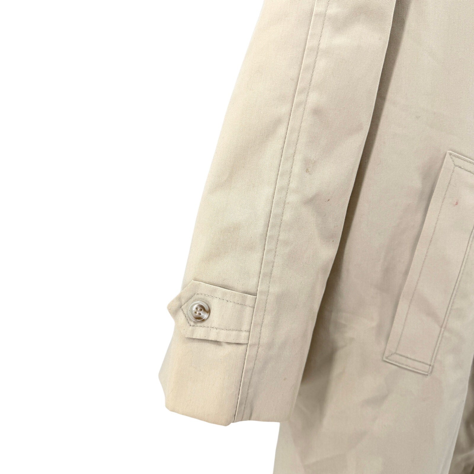 Vintage 80s London Fog Tan Classic Minimalist Fly Front Trench Coat Jacket