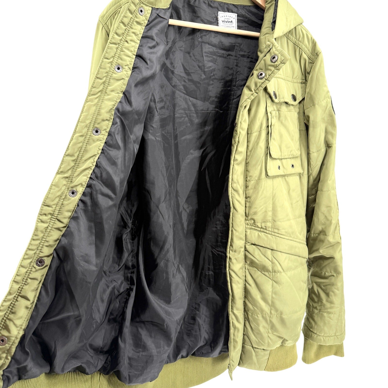 Vivint Olive Green Utility Hooded Snowboard Jacket