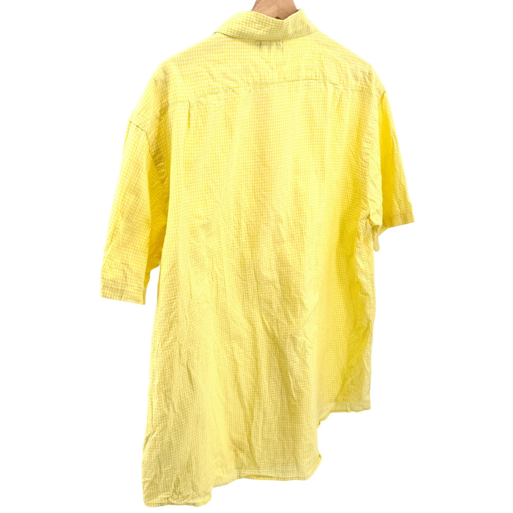 Ralph Lauren Yellow Gingham 100% Cotton Short Sleeve Button Down Shirt