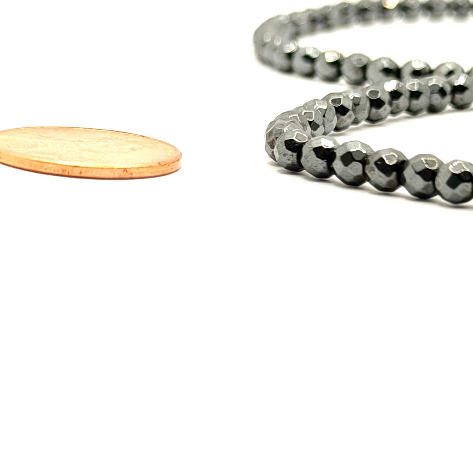 Pair of Faceted Hematite Bead Stretch Bracelets