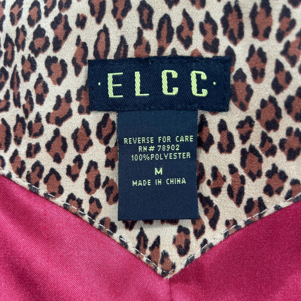 Vintage Y2K ELCC Leopard Print Ultra Suede Trucker Jacket