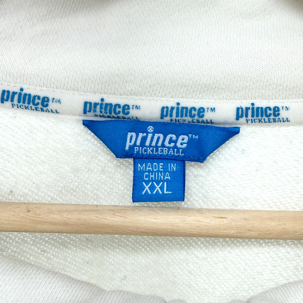 Prince Pickleball White Sporty Half Zip Cropped Sweatshirt