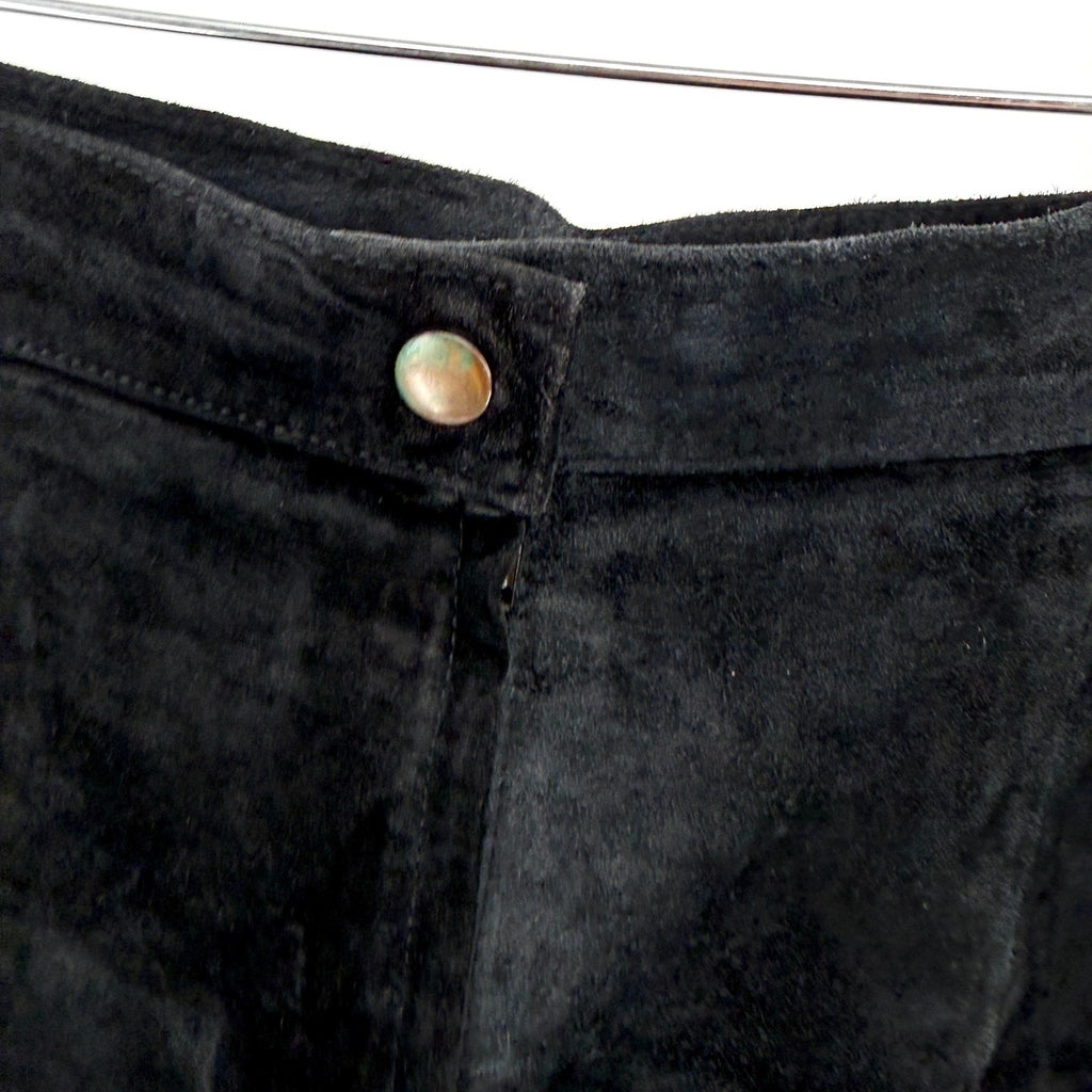 Vintage 90s Gitano Black Genuine Suede Minimalist Maxi Skirt