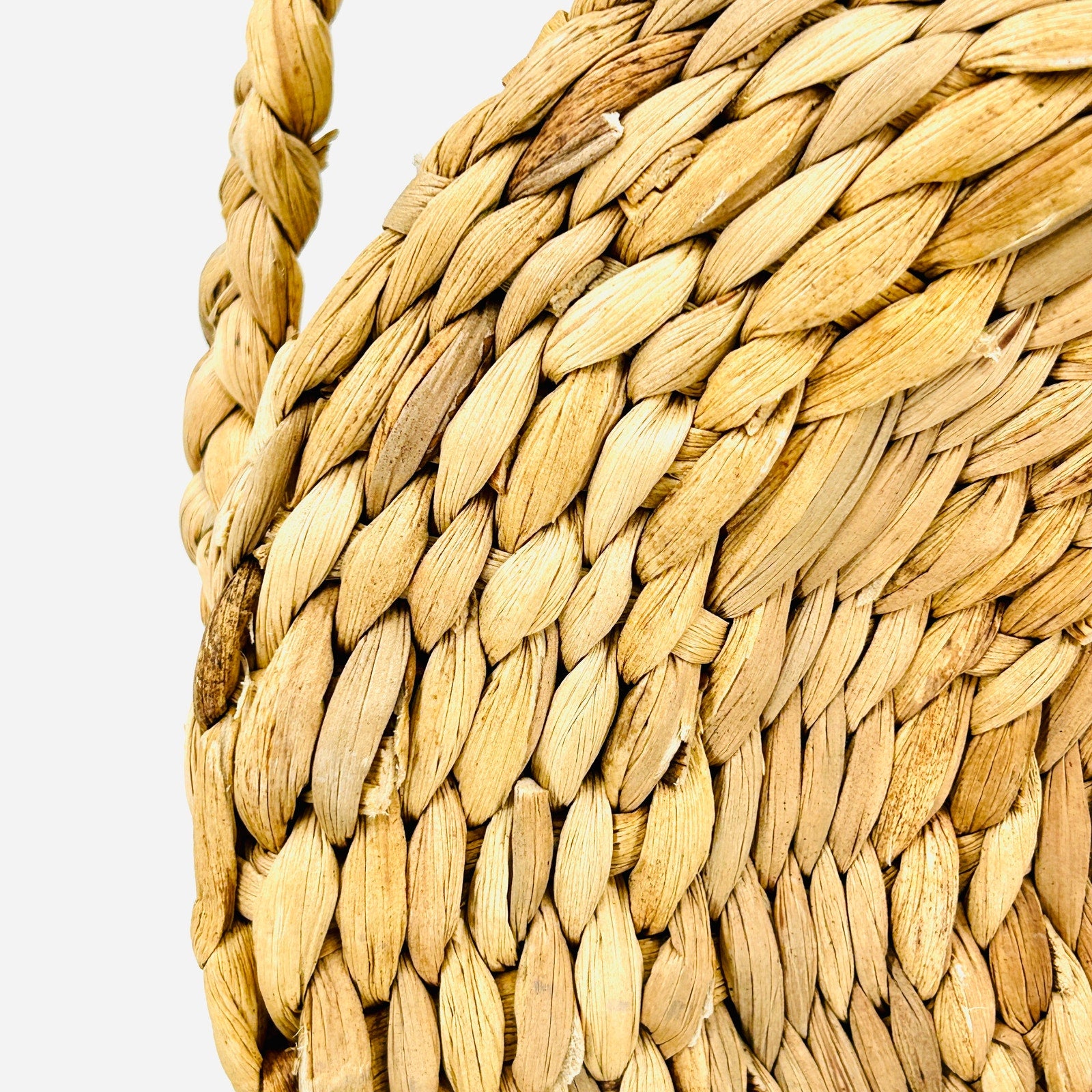 Natural Woven Straw Oversized Round Shoulder Purse Bag