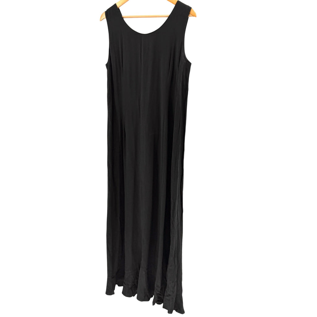Vintage Y2K Double D Ranchwear Black Ruffle Hem Sleeveless Maxi Dress
