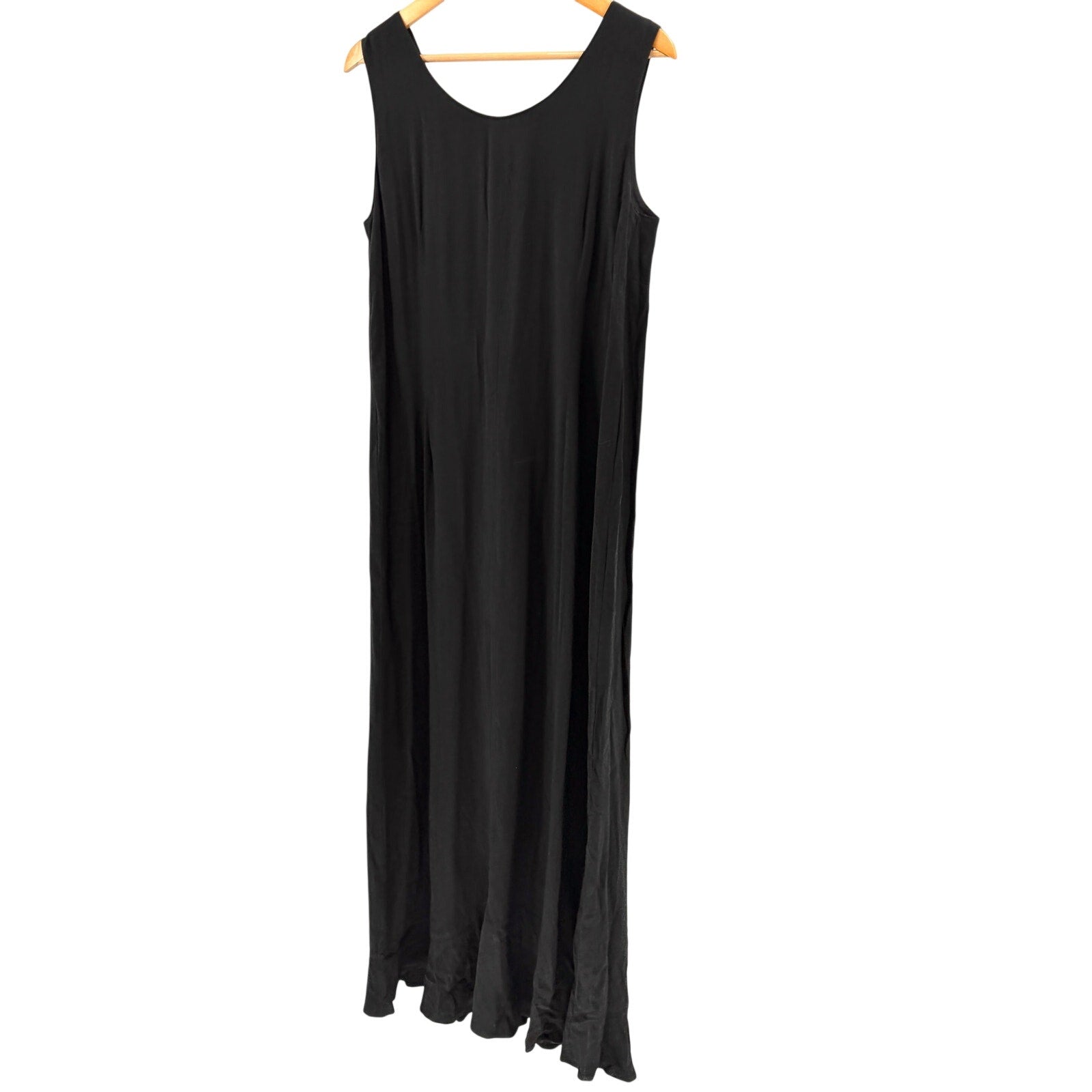 Vintage Y2K Double D Ranchwear Black Ruffle Hem Sleeveless Maxi Dress