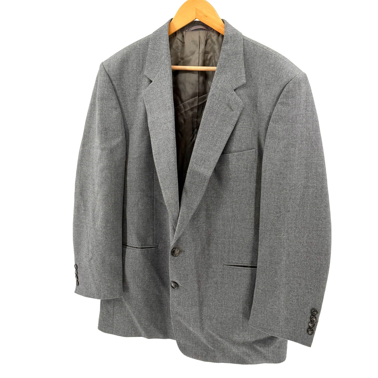 Vintage 80s Mr. Harry Couture Heather Gray 100% Pure New Wool Tailored Blazer