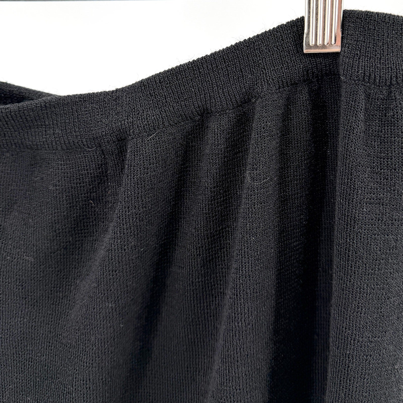 Vintage Y2K Double D Ranch Black Linen Blend Embroidered Floral Knit Maxi Skirt