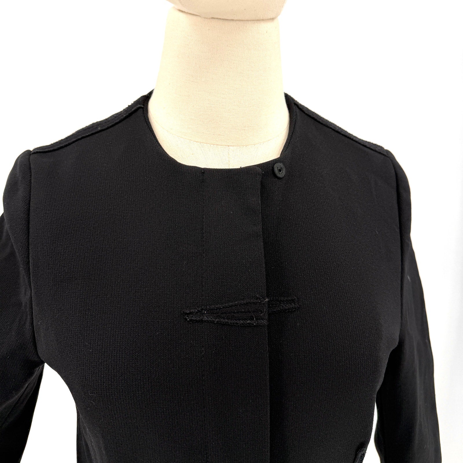 Vintage Y2K Gianfranco Ferre Black Technical Structured Peplum Zip Jacket