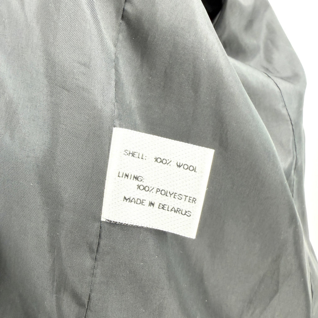 Vintage Y2K Tahari Black 100% Wool Swing Faux faux Persian Lamb Collar Coat