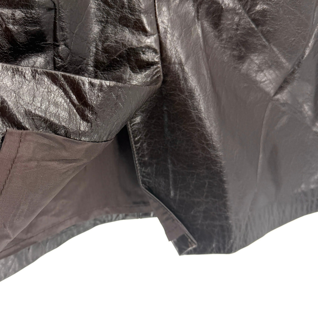 Vintage 90s Laundry by Shelli Segal Chocolate Brown Genuine Leather Pencil Skirt