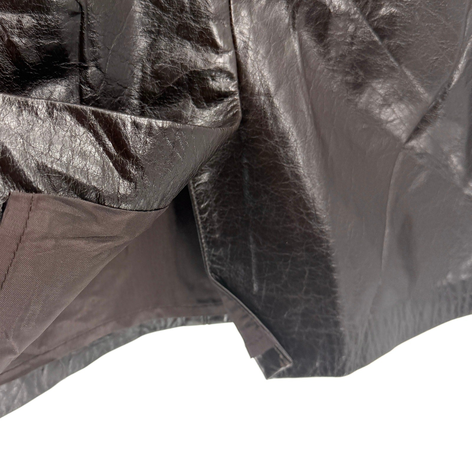 Vintage 90s Laundry by Shelli Segal Chocolate Brown Genuine Leather Pencil Skirt