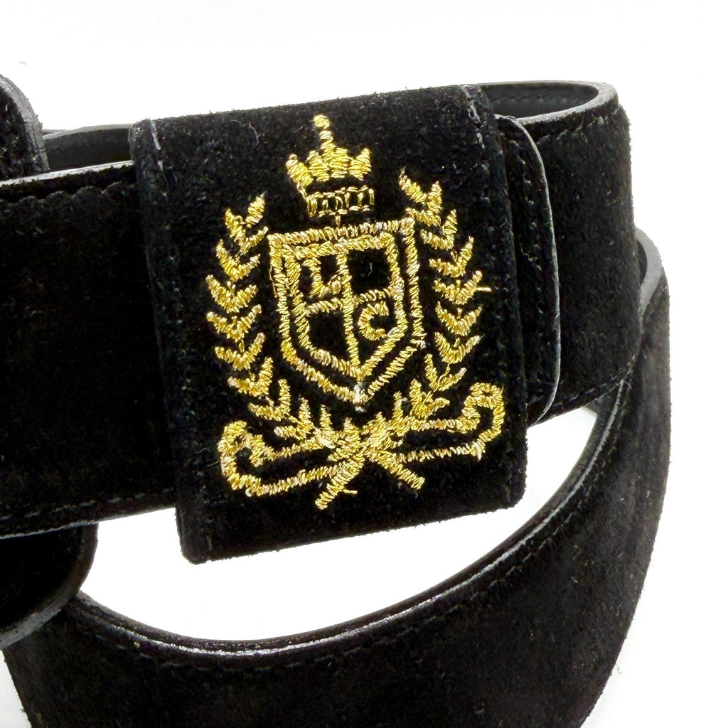 Vintage 90s Liz Claiborne Black Suede Wide Statement Belt