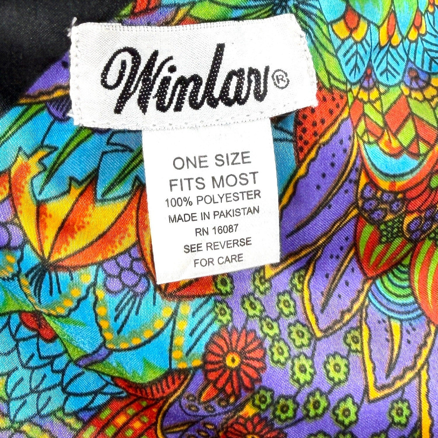 Vintage 90s Winlan Black Peacock Print Satin Kimono Robe