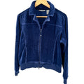 Vintage Y2K Oleg Cassini Sport Navy Quilted Velour Zip Jacket