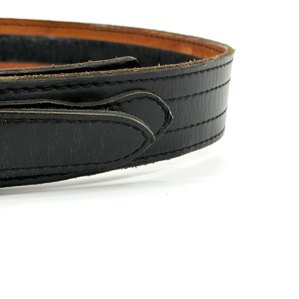 Vintage Y2K Safariland Black Genuine Leather Solid Brass Buckle Wide Duty Belt