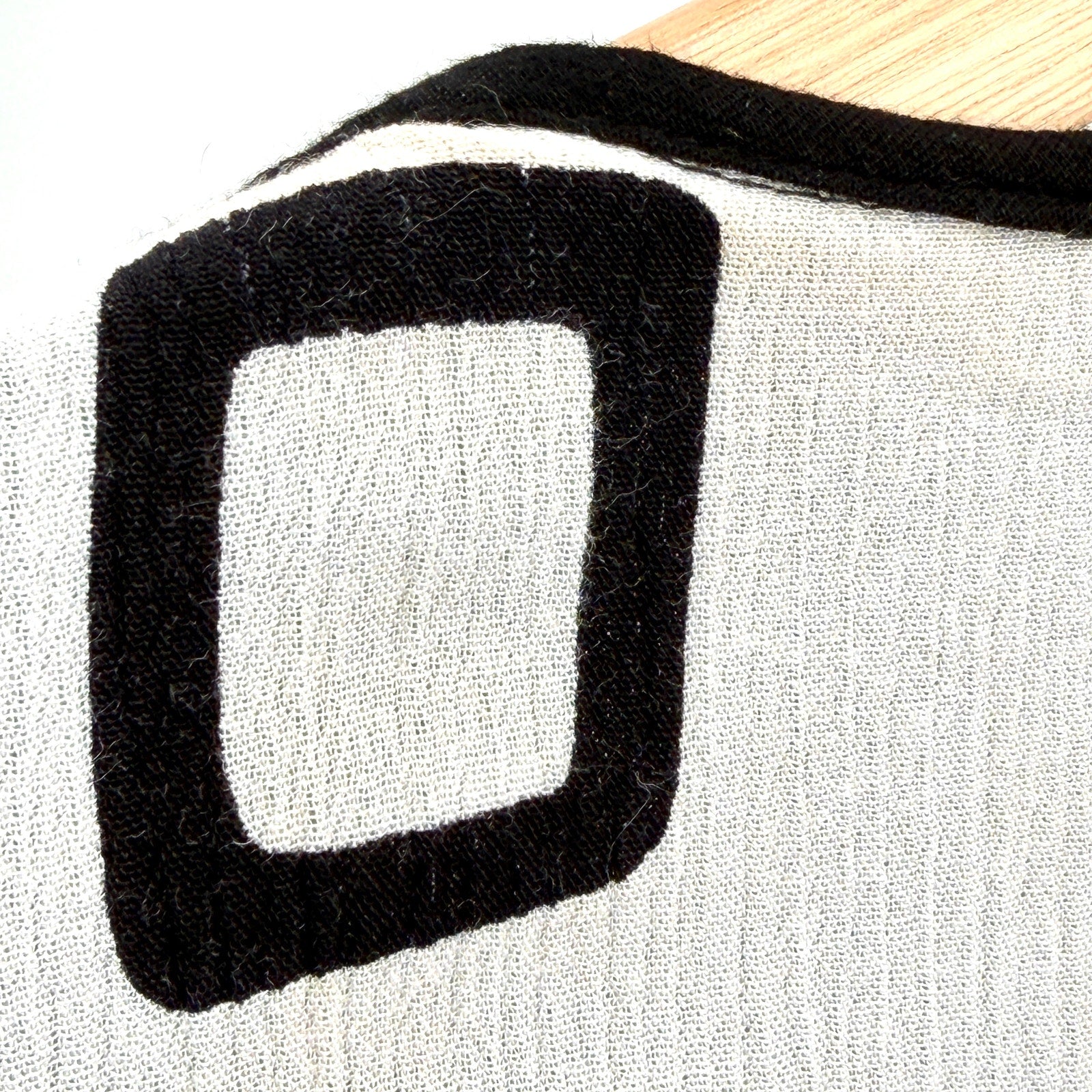 Vintage 90s Kembali Collection Black White Abstract Print Cotton Crinkle Duster