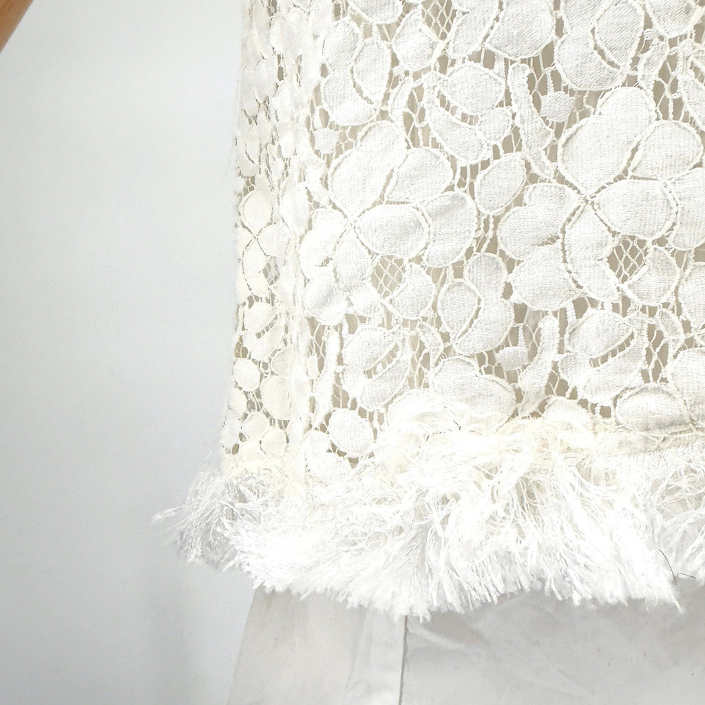 Derek Lam 10 Crosby White Cotton Lace Fringe Mini Dress