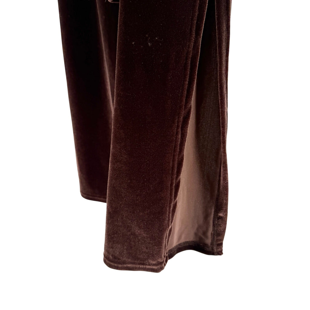 Vintage Y2K Double D Ranch Brown Velvet Genuine Fur Collar Skirt Suit Set