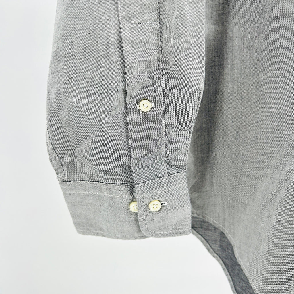 Lauren Ralph Lauren Gray Cotton Minimalist Button Down Shirt