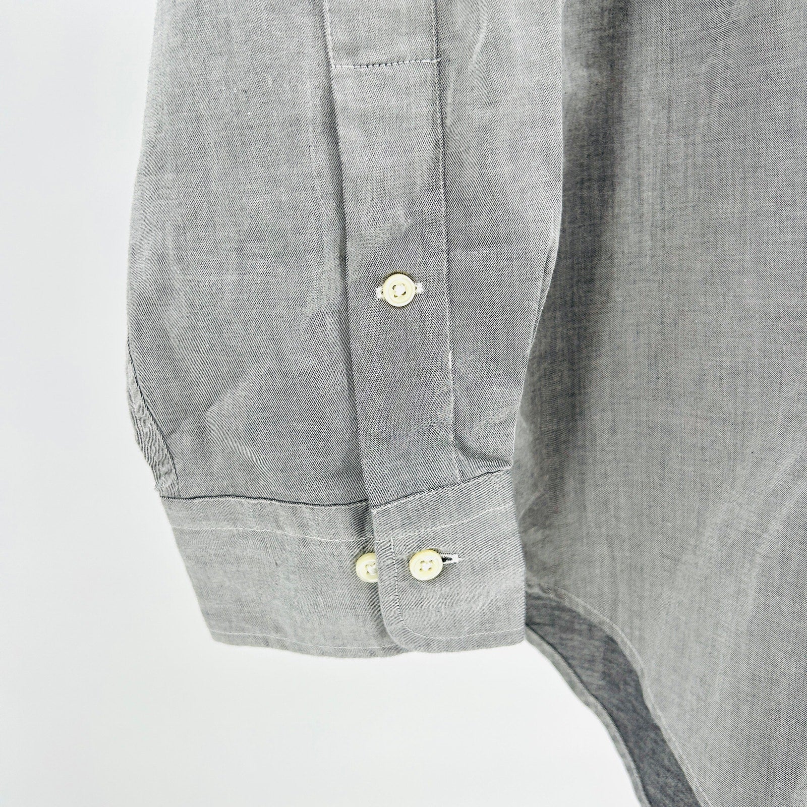 Lauren Ralph Lauren Gray Cotton Minimalist Button Down Shirt