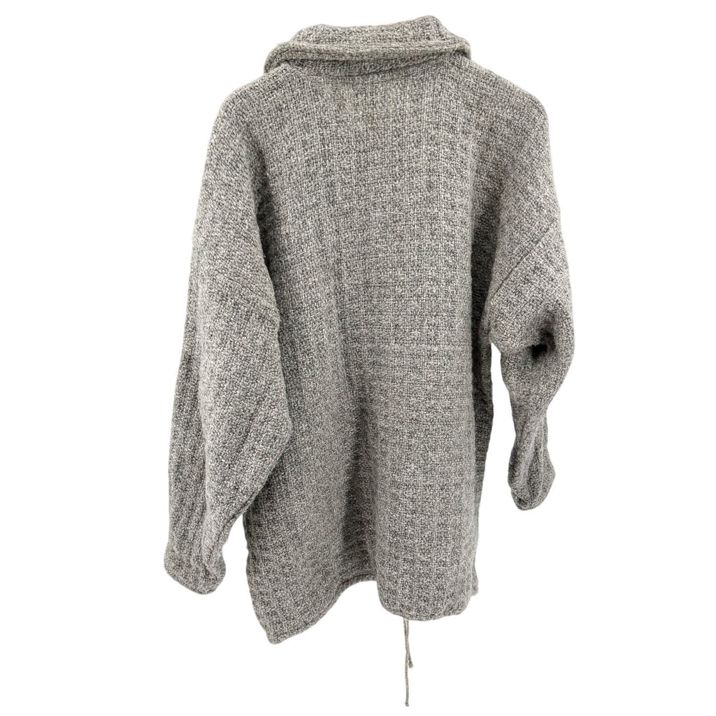 Inka Maki Gray 100% Wool Oversized Zip Front Cardigan Sweater