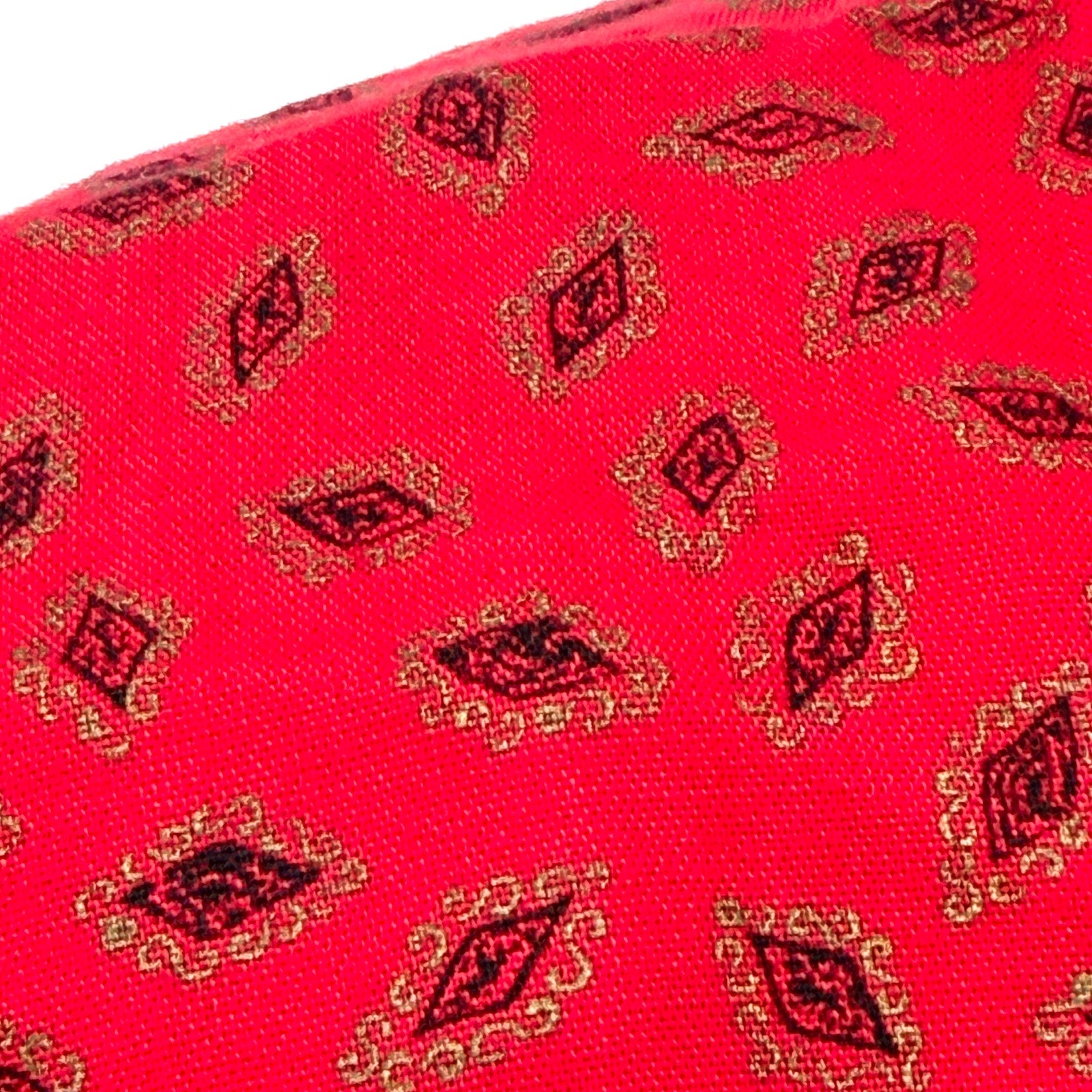 Vintage 80s T Juniors Red Patterned Rayon Belted Shoulder Pad Midi Dress