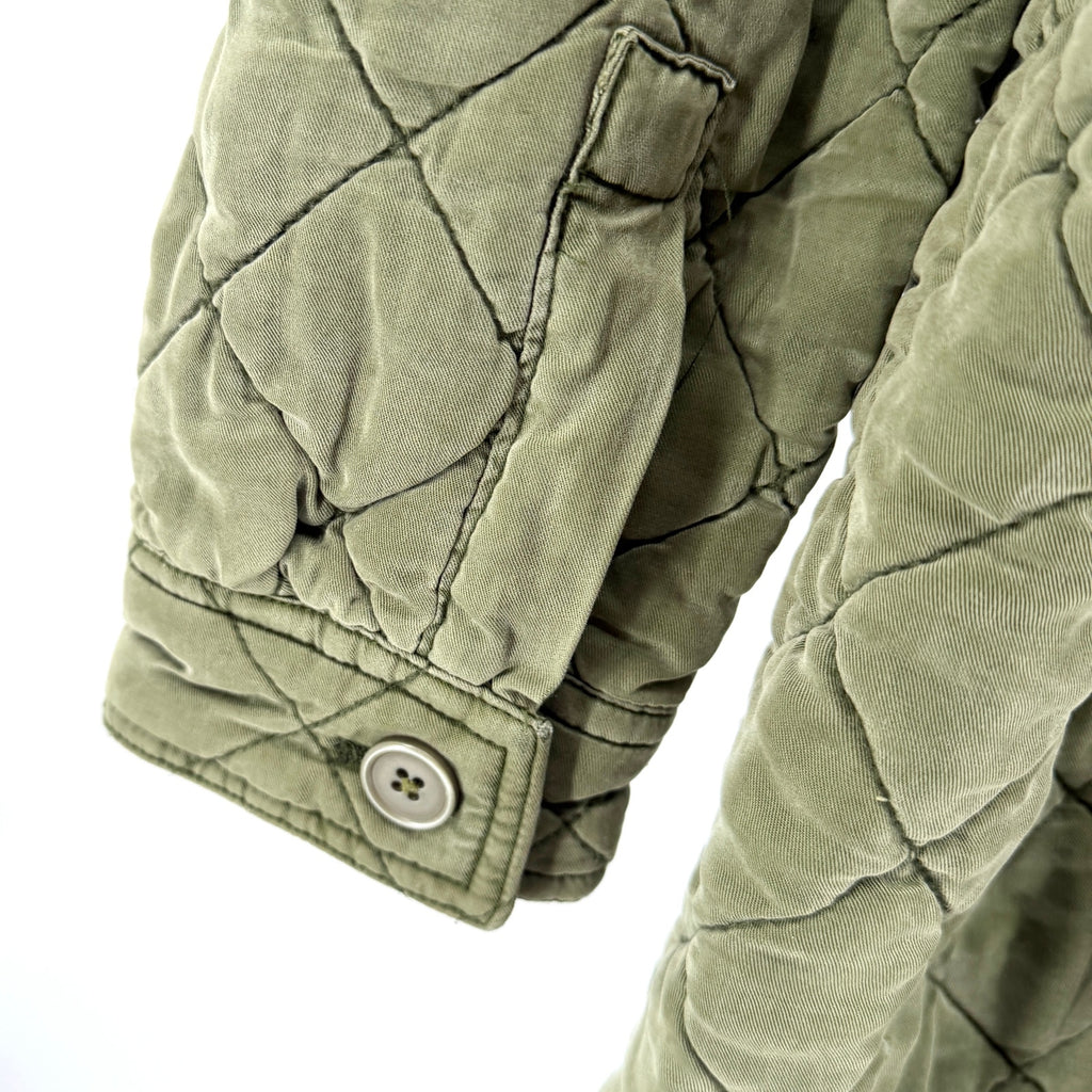 BlankNYC Olive Army Green Quilted Long Shacket Jacket Coat