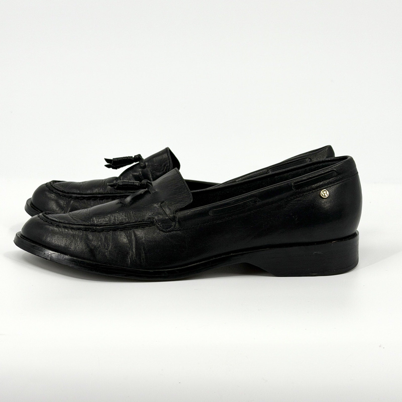 Vintage 90s Etienne Aigner Black Genuine Leather Classic Tassel Loafers