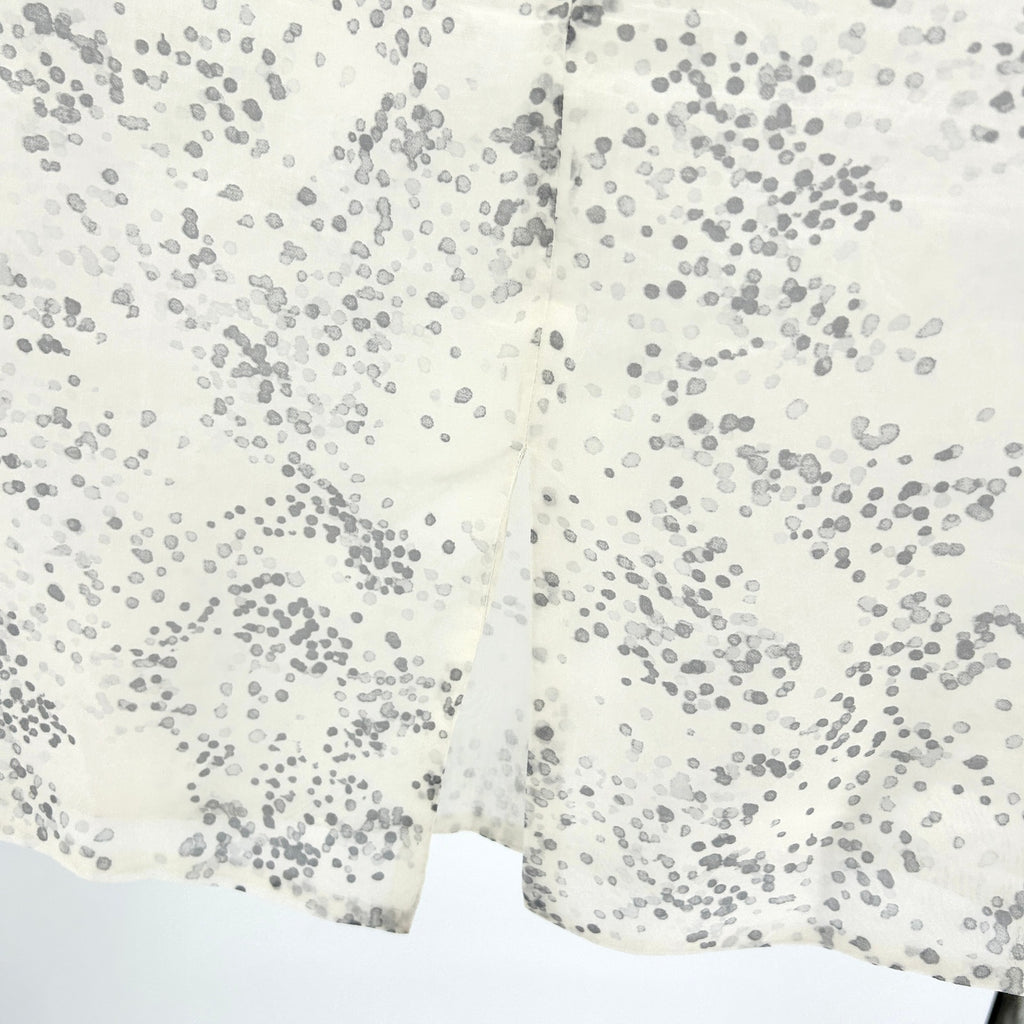 Vintage 90s Yumi Eto Cream Sheer Dot Print Pencil Skirt