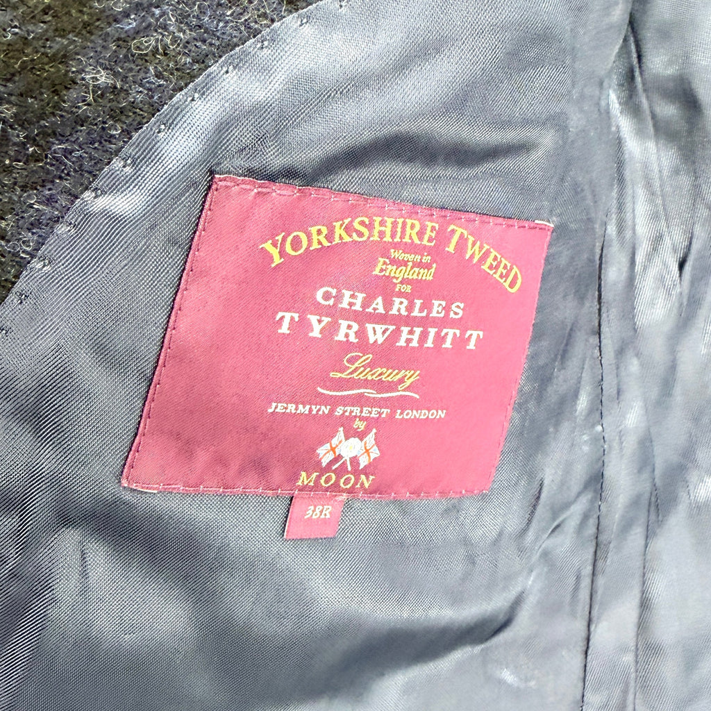 Charles Tyrwhitt Navy Green Blackwatch Tartan 100% Wool Slim Fit Blazer