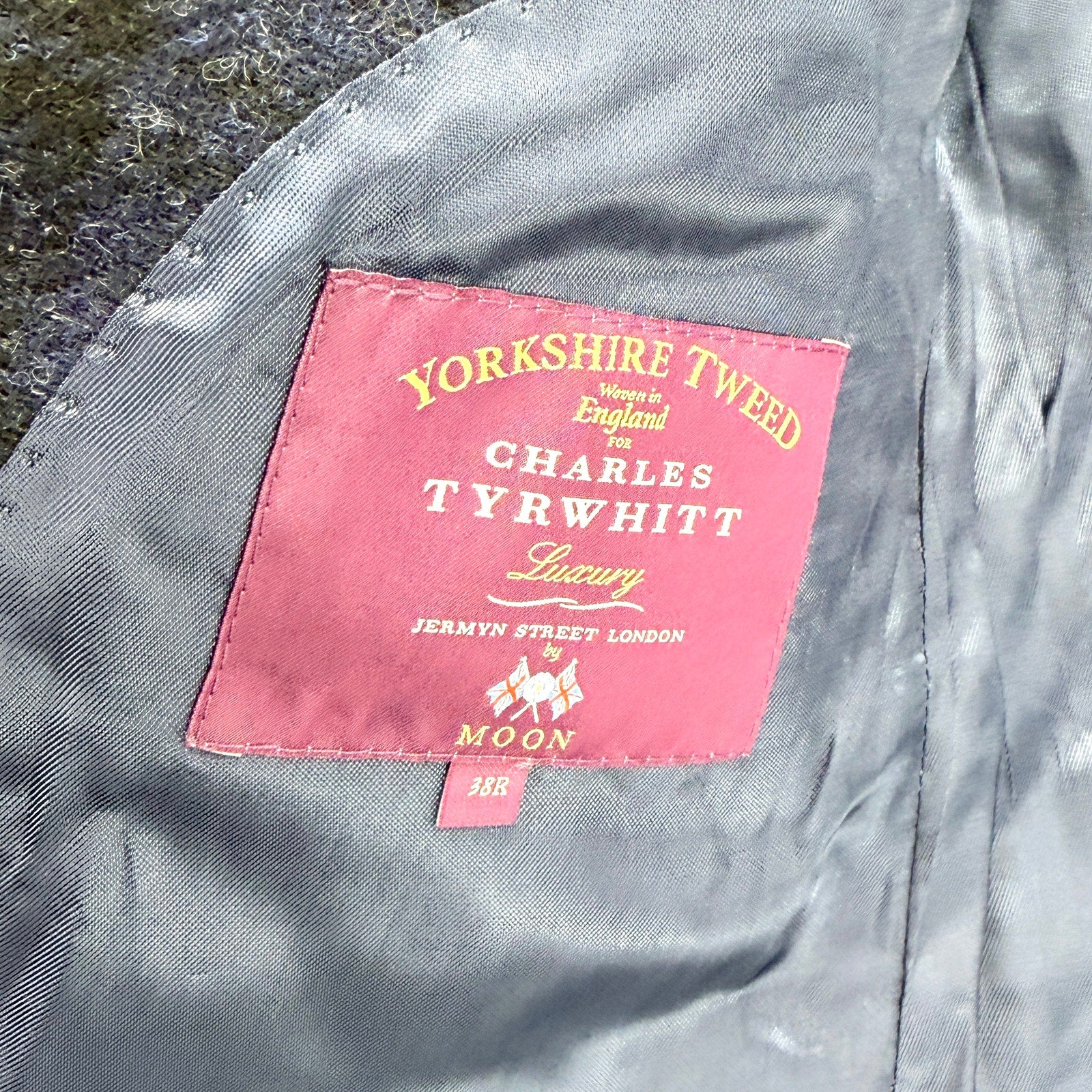 Charles Tyrwhitt Navy Green Blackwatch Tartan 100% Wool Slim Fit Blazer