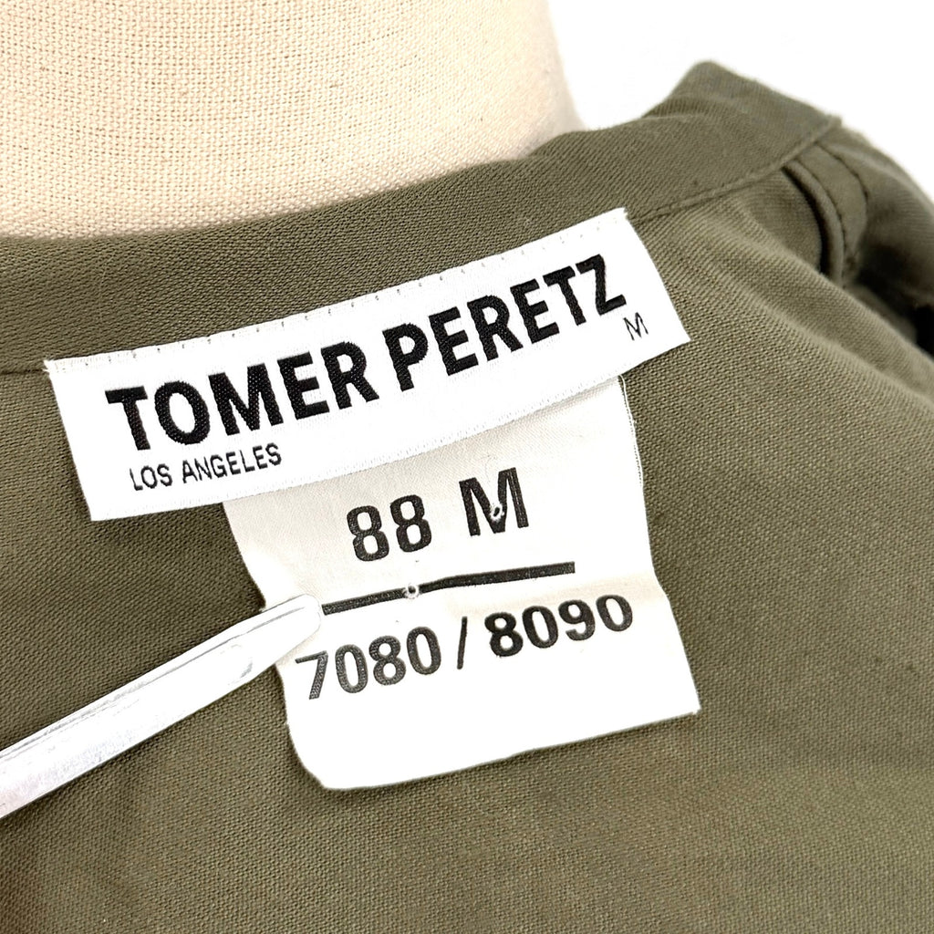 Tomer Peretz Green Hand Painted War Is Over Collection Military Field Jacket