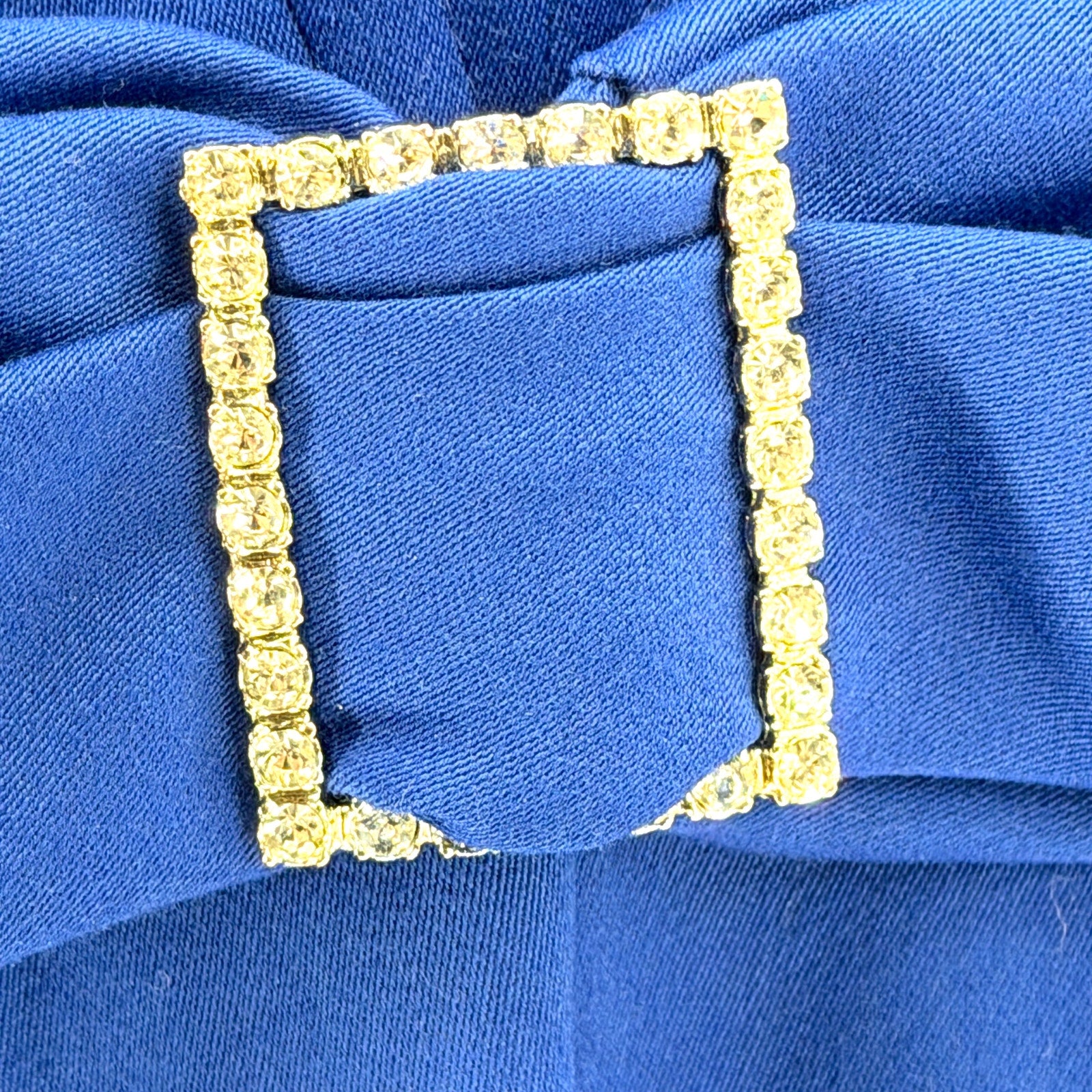 Vintage 80s Pierre Cardin Paris Cobalt Royal Blue Rhinestone Bow Sheath Dress