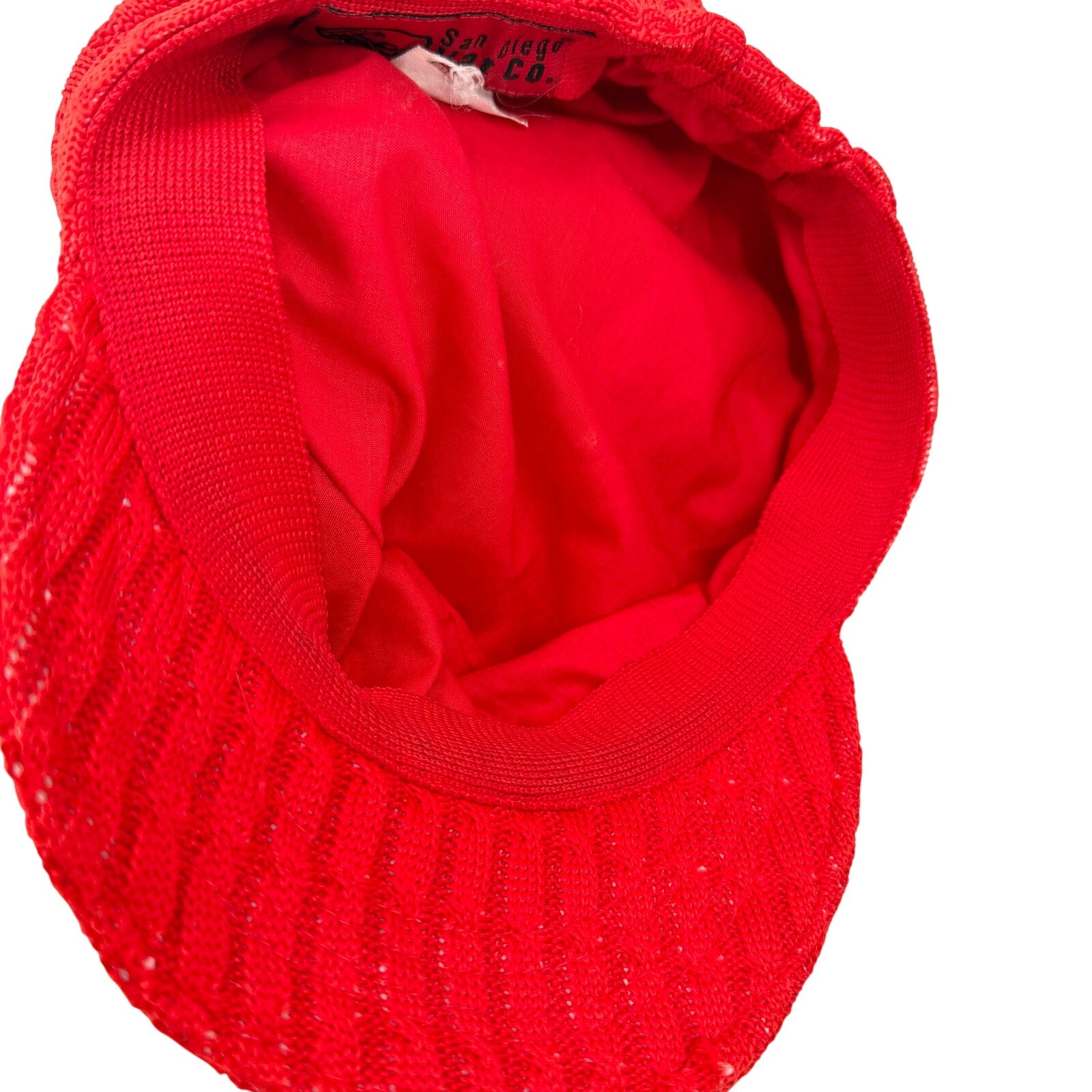 San Diego Hat Co. Retro Mod Red Cable Knit Newsboy Cap