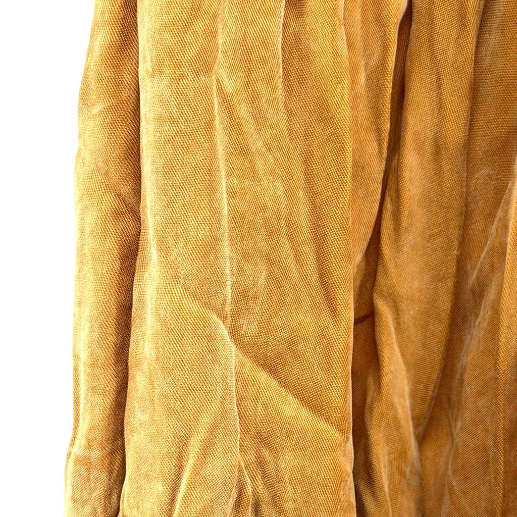 Vintage 90s Mustard Gold Crinkle 100% Rayon Tiered Maxi Peasant Skirt