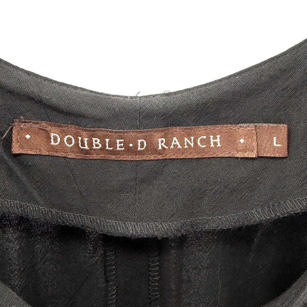 Vintage Y2K Double D Ranchwear Black Ruffle Hem Sleeveless Maxi Dress