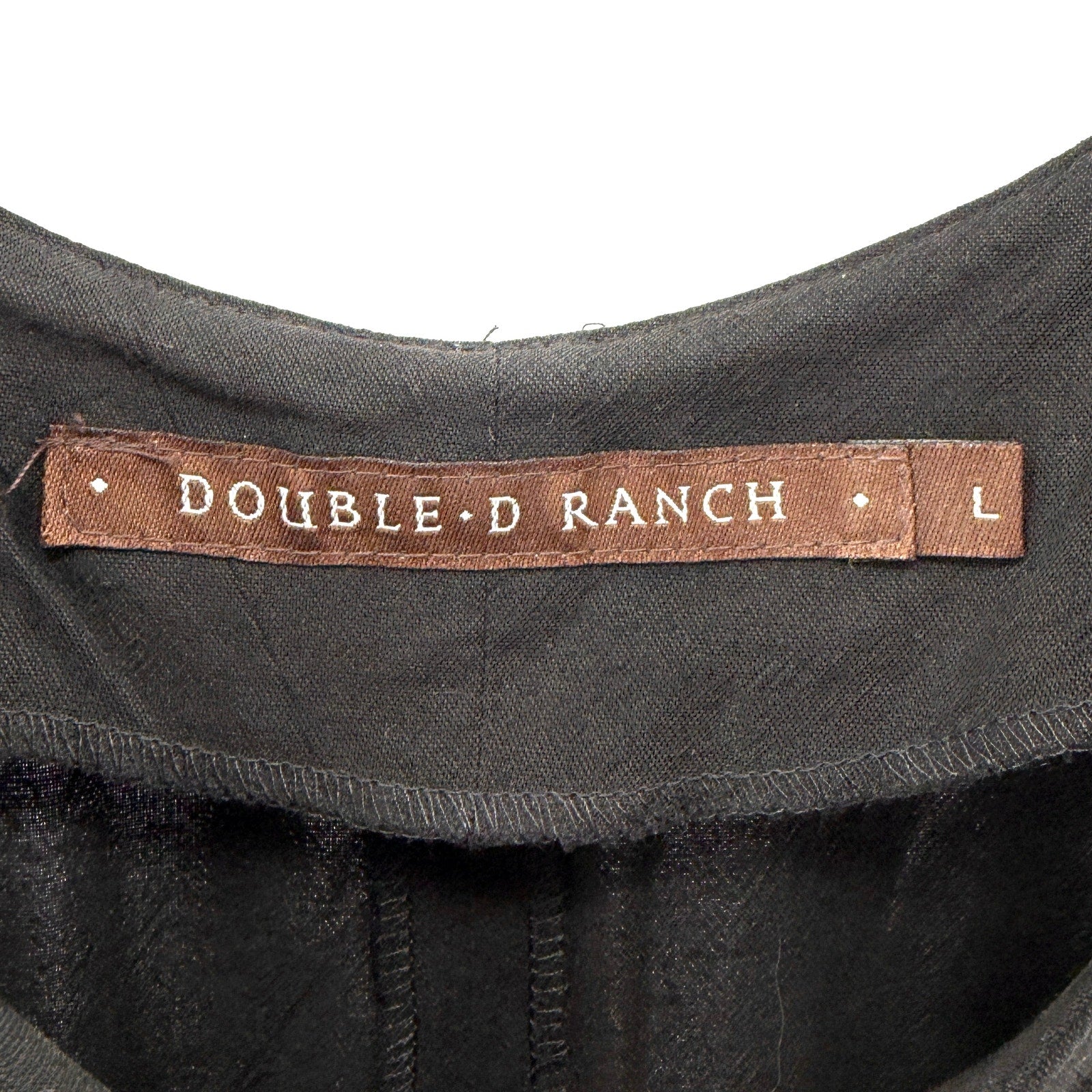 Vintage Y2K Double D Ranchwear Black Ruffle Hem Sleeveless Maxi Dress
