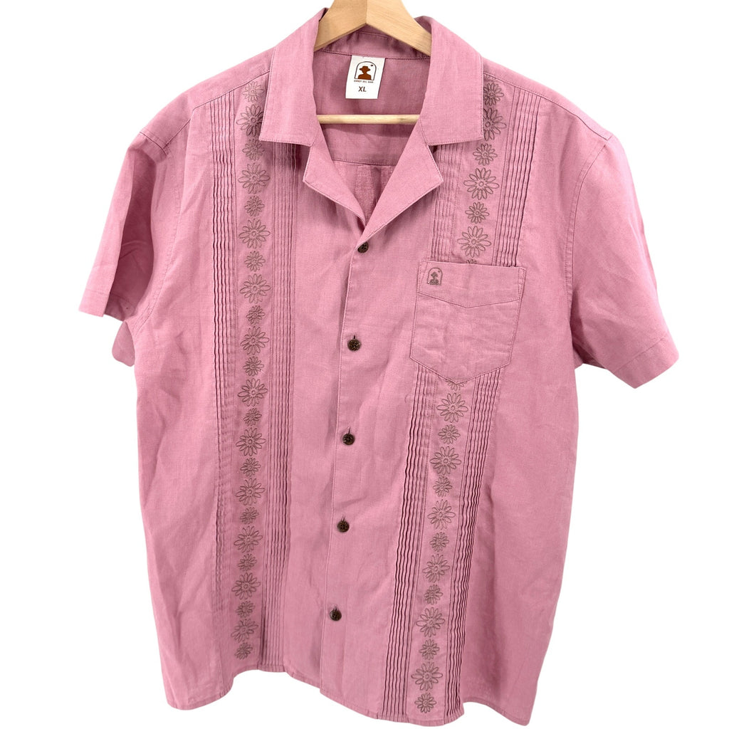 Dandy Del Mar The Gaucho Dusty Pink Mauve Embroidered Guayabera Shirt